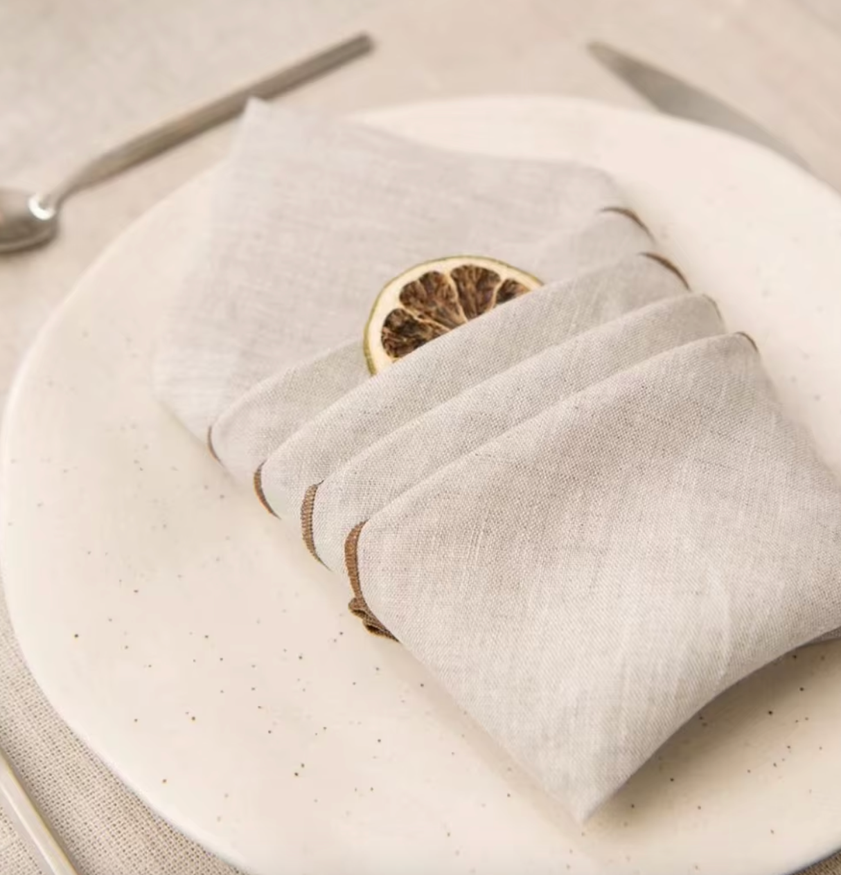 Servilletas en lino y algodón Blanca