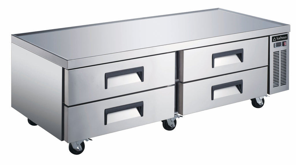 Icehaus BRM-4C-SS-01 Base Refrigerada Para Chef 4 Cajones Acero Inoxidable 14 Pies Cúbicos