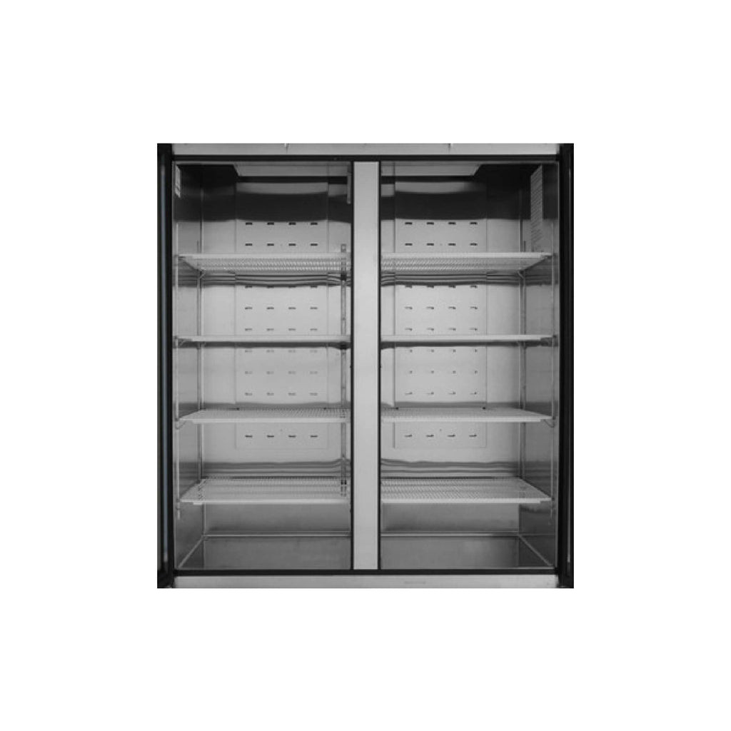 Icehaus RV-2PS-SS-01 Refrigerador Vertical 2 Puertas Sólidas Acero Inoxidable 47 Pies Cúbicos